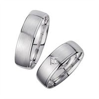 alianzas oro blanco con diamante ancho 6 mm
