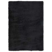 alfombra peluda de pelo largo navarra negra 160x230cm poliester vidaxl