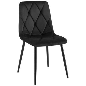 Silla De Comedor Clairton Terciopelo Negro 55x45x85 Cm Clp