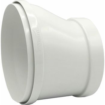 La Ventilazione Crce1510b Reducción Excéntrica Para Tubos Redondos De Ø 150 A Ø 100 Mm, Blanco