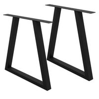 2x conjunto de patas de mesa industriales ecd germany 60x72 cm negro