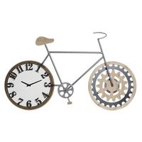 reloj pared metal mdf 108x64x635 bicicleta negro