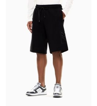 EA7 para hombre. 7M001491_AF17787 Pantalones cortos Logo Series M negro (3XL), Deportivo, Algodón, Running, Sportswear, Clásico, Multideport