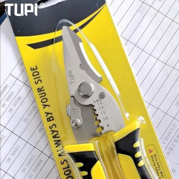 Alicates de electricista TUPI Pro 3 en 1, cortador de cables, pelador, agarre ergonómico, herramienta múltiple para trabajo eléctrico profesional