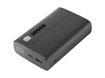 Powerbank - CellularLine Elite, 20000 mAh, 20 W, Hasta 144h de carga, USB C, A, Negro