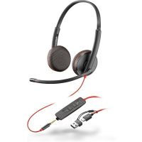 poly blackwire 3225 auriculares estereo usb-cusb-ajack 35mm negros
