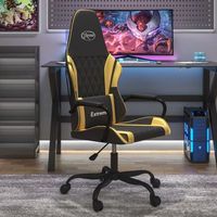 silla gaming  silla de oficina  silla gamer ergonomica cuero sintetico negro y dorado cfw790335