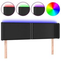 cabecero accesorio para dormir dormitorio mueble led 147 x 16 x 7888 cm negro sintetico tdl0200691
