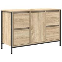 mueble de lavabo con cajones roble sonoma 90x345x60 cm vidaxl