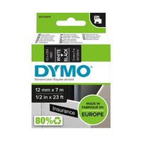 dymo s0720610  45021 cinta blanco sobre negro 12 mm original