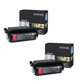 Original Multipack Lexmark Optra T612 Printer Toner Cartridges (2 Pack) -12A5740