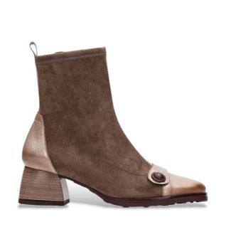 Hispanitas para mujer. HI254219 Botines de Piel Marsella marrón (35), 3 a 5cm, Cremallera, Casual