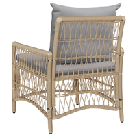 silla de jardin con cojines beige 60x70x78 cm de ratan poliester cfw333444