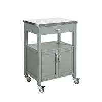 carrito de cocina con 1 cajon y 2 puertas mdf gris