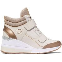 michael michael kors deportivas moda gentry leather and glitter chain mesh high-top wedge trainer para mujer
