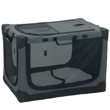 PawHut Transportín Suave para Perros y Gatos Plegable con Cojín, Funda Lavable, Puertas, Oxford Transpirable 600D, 76x54x54 cm, Verde   Aosom España