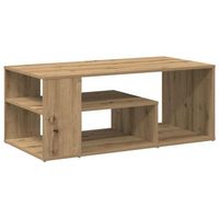mesa de centrormesa auxiliarrmesita de centro madera contrachapada roble artisan 100x50x40 cm