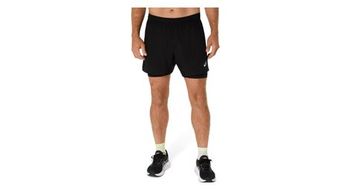 Pantalones cortos asics core run 5in negro hombre 2 en 1