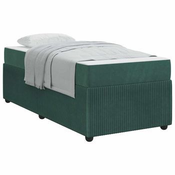 Estructura De Cama Verde Oscuro 90 X 200 Cm Tela Vidaxl