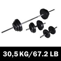 juego de barras  2 mancuernas 305kg vidaxl