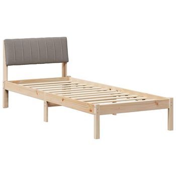 Estructura De Cama Con Cabecera Marrón Y Taupe 75 X 190 Cm Vidaxl