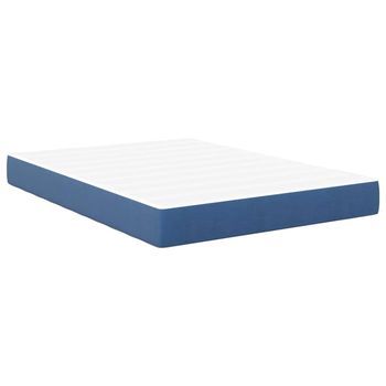 Colchón De Cama Con Colchón Azul 160 X 200 Cm Tela Vidaxl