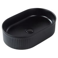 lavabo sobre encimera de ceramica mate negro 49 x 31 cm geldo