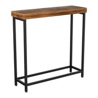 nikki - consola de entrada y salon rectangular 75x75x24 cm estilo industrial en metal y mdf bleach