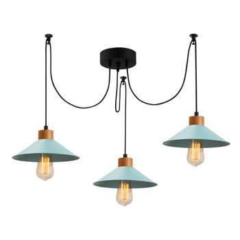 Lámpara De Techo Manavgat-n-556 Turquesa Metal Madera 114x24x100 Cm