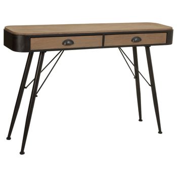 Recibidor-consola de madera y metal marron 120x32x80,5