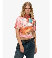 superdry para mujer w6012099a top mandarin jacquard coral m casual viscosa manga corta