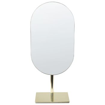 Espejo de maquillaje de metal dorado 37x16