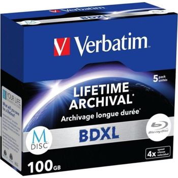 Disco Óptico Verbatim BD-XL M-Disc 100 GB 5 Unidades