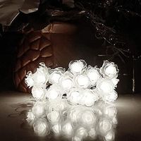 luces solares de cadena 30 luces led impermeables de color rosa para decoracion de navidadjardin