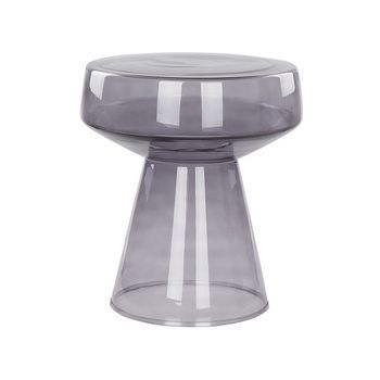 Mesa De Centro De Vidrio Con Estilo Moderno Transparente Forma Redonda Gris Laguna