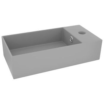 Lavabo De Baño Moderno | Lavabo Con Rebosadero Cerámica Gris Claro