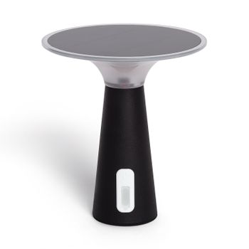 Ledkia Lámpara de Mesa Solar Exterior LED Metal Portátil con Batería USB Recargable Soucha Negro