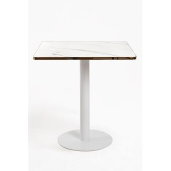 Mesa Firro Cuadrada 70cm Blanca De Acero Reforzado 74*70*70cm - Blanco