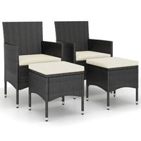 juego de silla de jardin y taburete 4 uds ratan pe negro cfw963748