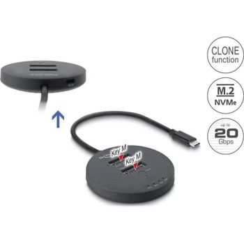 Estación de acoplamiento M.2 Delock USB 20 Gbps con clonación