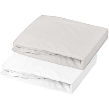 Doux Nid Lote 2 Sábanas Ajustables Jersey Blanco Y Gris Perla 70 X 140 Cm