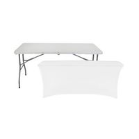 mesa plegable 150cm blanca  funda catering 7house