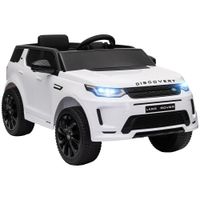 aiyaplay coche electrico para ninos con licencia land rover discovery sport bateria 12v mando a distancia faros y musica blanco