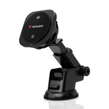 Cargador Inalámbrico Verbatim Charge 'n' Drive Qi2 para Coche USB Negro