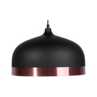 lampara colgante con 1 luz pantalla redonda negra elegante parina