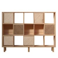 libreria de pino macizo natural 6 puertas 160 cm barnizado