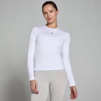 camiseta de manga larga de corte ajustado basics para mujer de mp - blanco - s