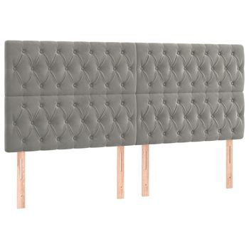 Cabecero Gris Claro 180x7x118/128 Cm Terciopelo Vidaxl