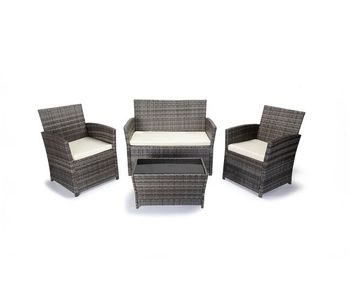 Conjunto sofa + 2 sillones + mesa de ratan pe. muebles de jardin y terraza