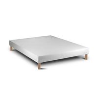base de cama de madera 15 blanco  redonda 190 x 140 cm